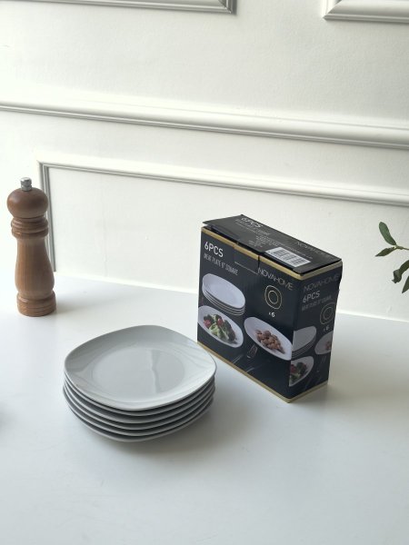 صحن صفح 6 انش مربع ابيض  / 6